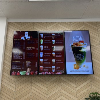 Sen - Menu board - Bubble Tea Near Me - Lakewood, Washington