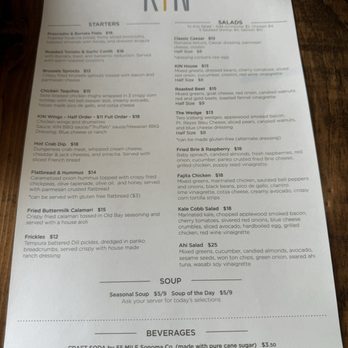 KIN Windsor - Menu November 2024 - New American Near Me - Windsor, California