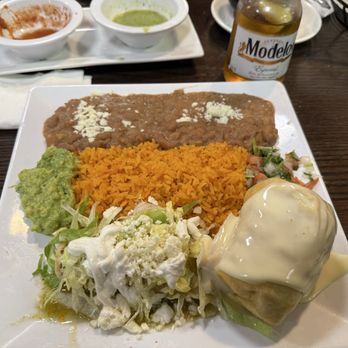 El Tecate Mexican Restaurant - Chimichanga and Enchilada with sides - Mexican Near Me - Waxhaw, North Carolina