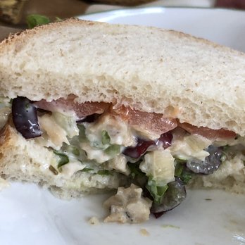 Panera Bread - Napa Almond Chicken Salad Sandwich, I have to share mine! It's got cut-in-half grapes, there's tomatoes & slivers of almonds. - Salad Near Me - Portland, Oregon Panera Bread - Napa Almond Chicken Salad Sandwich, I have to share mine! It's got cut-in-half grapes, there's tomatoes & slivers of almonds. - Salad Near Me - Portland, Oregon