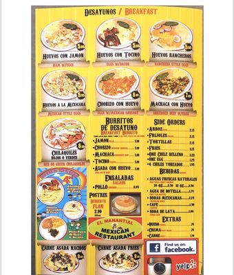 Menu photo 2 El Manantial Restaurant Las Vegas, NV