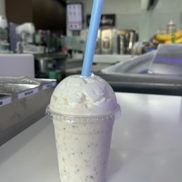 Salted Sea Salt Caramel nitro shake with heath bar mixed in Salted Sea Salt Caramel nitro shake with heath bar mixed in