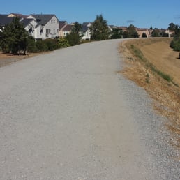 Some part of the trail are gravel pavement Some part of the trail are gravel pavement