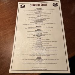Stone Fire Grille - Menu