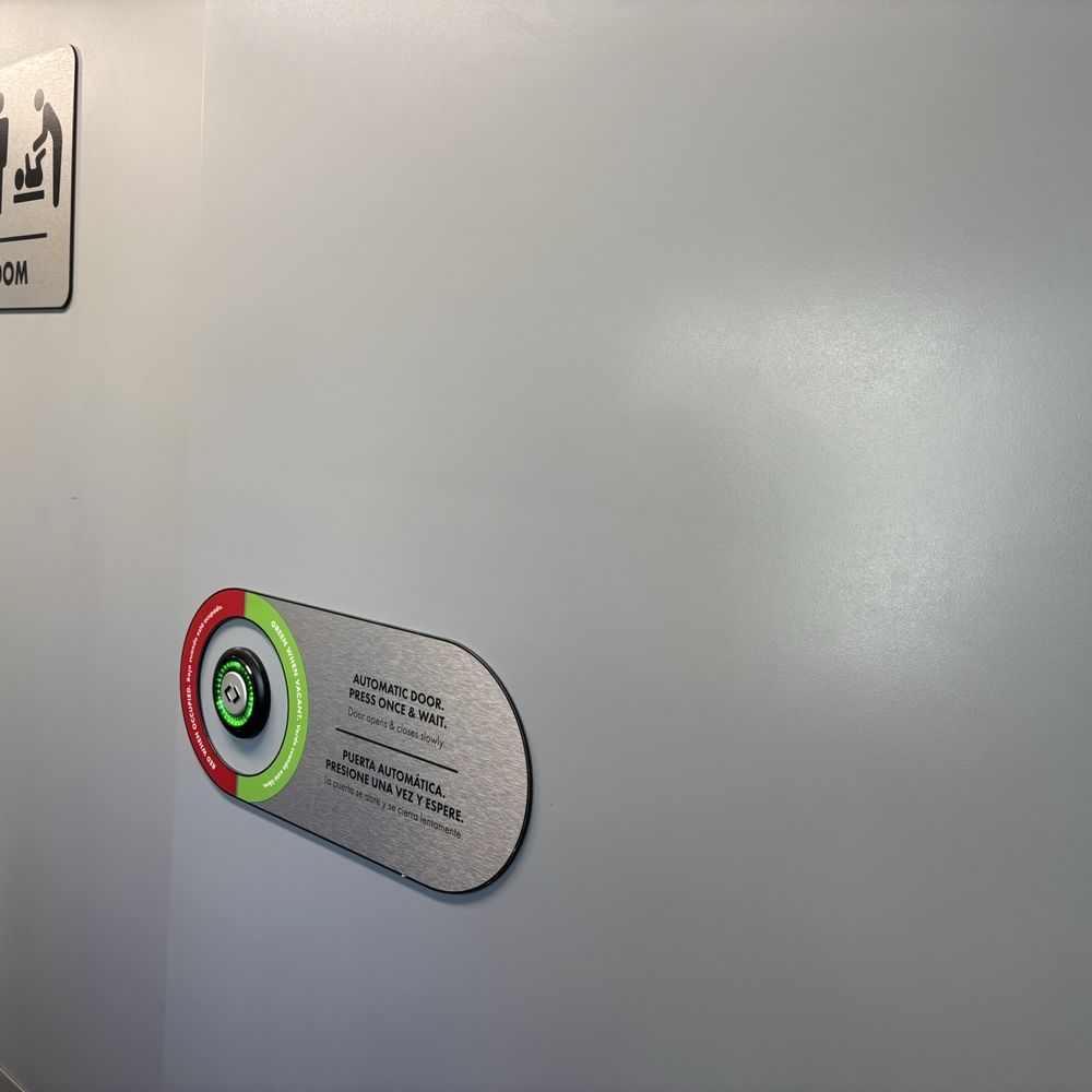 Brightline Orlando Station - Restroom Onboard Train - Train Stations Near Me - Orlando, Florida Brightline Orlando Station - Restroom Onboard Train - Train Stations Near Me - Orlando, Florida