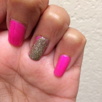 Lux Nail Bar - The ring and pinky were were cut, that's what the red dots are. - Nail Salons Near Me - Chandler, Arizona