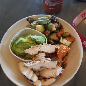Flower Child - Chicken, sweet potato, Brussel sprouts and avocado. So yummy! - New American Near Me - Phoenix, Arizona Flower Child - Chicken, sweet potato, Brussel sprouts and avocado. So yummy! - New American Near Me - Phoenix, Arizona