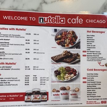 Nutella Cafe - Laminate reusable menu in COVID pandemic! - Desserts Near Me - Chicago, Illinois