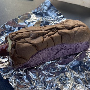 Hula Dog - Step 1 - Hula Dog Bread Step 2 - Sausage Lilikoi Step 4 - Hula Dog Tropical Relishes - Hot Dogs Near Me - Honolulu, Hawaii Hula Dog - Step 1 - Hula Dog Bread Step 2 - Sausage Lilikoi Step 4 - Hula Dog Tropical Relishes - Hot Dogs Near Me - Honolulu, Hawaii