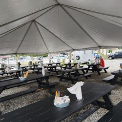 We ate in this dining room under a tent
