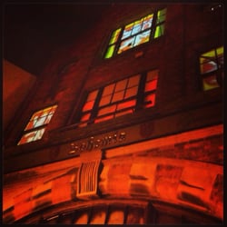 Bohemia Grand Cafe & Late Lounge - The front of Bohemia lit up at night