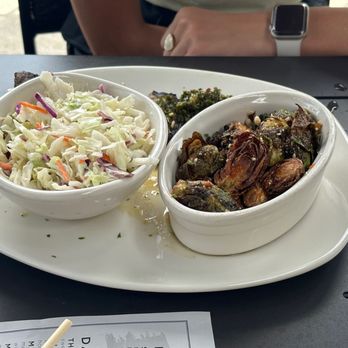 Bonefish Grill - Filet mignon with chimichurri, roasted Brussel sprouts and cole slaw - Seafood Near Me - Vero Beach, Florida Bonefish Grill - Filet mignon with chimichurri, roasted Brussel sprouts and cole slaw - Seafood Near Me - Vero Beach, Florida