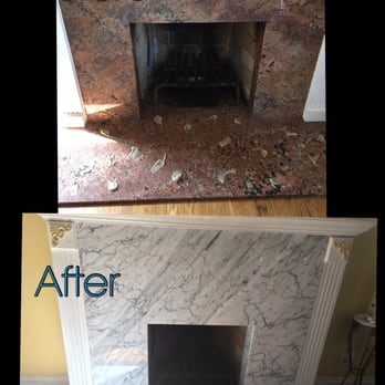 Barron's Stoneworks - My fireplace. Before and after - Countertop Installation Near Me Barron's Stoneworks - My fireplace. Before and after - Countertop Installation Near Me