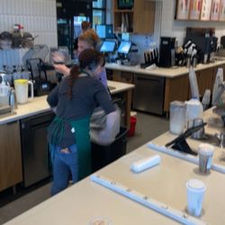 Starbucks - No work in the restaurant to do but over 10 minutes late for a promised order. But the trash needed taken out right now!