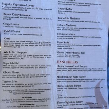 Flames Mediterranean Bar and Grille - menu - Mediterranean Near Me - Vero Beach, Florida Flames Mediterranean Bar and Grille - menu - Mediterranean Near Me - Vero Beach, Florida
