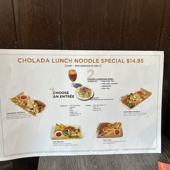 Cholada Thai Cuisine Long Beach - Noodle lunch special menu - Thai Near Me - Long Beach, California Cholada Thai Cuisine Long Beach - Noodle lunch special menu - Thai Near Me - Long Beach, California