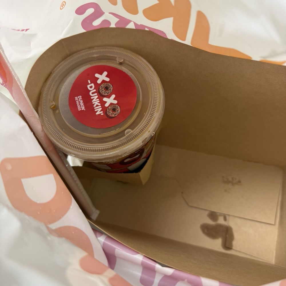 Dunkin' - Iced Latte with almond milk.  So glad they have choices of almond or oat milk. I added two packs of sweetener and it was really good. - Coffee & Tea Near Me - Humble, Texas