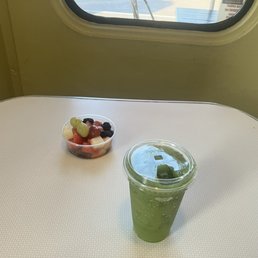 Lemon Mint Smoothie And Fruit Salad Lemon Mint Smoothie And Fruit Salad