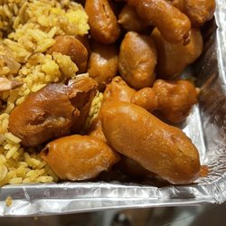 Panda Chinese Restaurant - Sweet and Sour Chicken and shrimp fried rice.