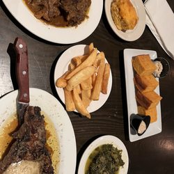 The Flint - 6 oz. Ribeye, Ox Tail Peppers, macaroni and cheese, cornbread