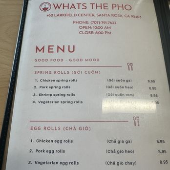 What's The Pho - Menu - Vietnamese Near Me - Larkfield-Wikiup, California What's The Pho - Menu - Vietnamese Near Me - Larkfield-Wikiup, California