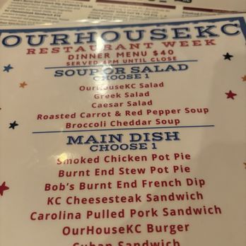 OurHouseKC - *restaurant week menu , not the daily menu - Gastropubs Near Me - Kansas City, Missouri
