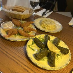 Stuffed Grape Leaves Fried Shrimp Feta Dip