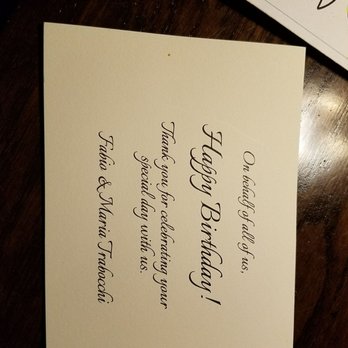 Del Mar - The special birthday card they gave my husband with his surprise desert. This was a nice touch. - Spanish Near Me - Washington, DC, District of Columbia