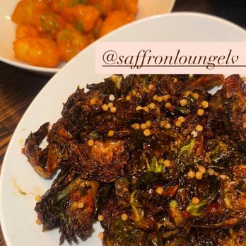 Saffron Lounge - Bang Bang Shrimp Crispy Charred Brussels Sprouts - Asian Fusion Near Me - Las Vegas, Nevada