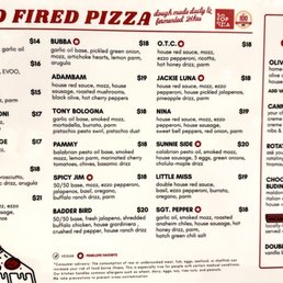 Pizza and desserts menu 6/2026