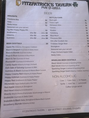 Menu photo 1 Fitzpatrick's Tavern Solvang, CA Menu photo 1 Fitzpatrick's Tavern Solvang, CA