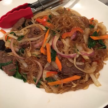 Mr Tofu House - (Jap Chae) stir pan fried noddles with vegetables, beef, and mushrooms. - Korean Near Me - Wayne, New Jersey