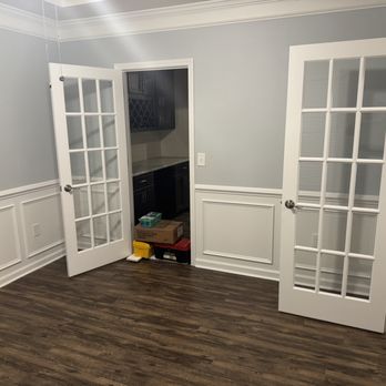 Meadows Contracting - A second door was added for privacy from the kitchen space. - Carpenters Near Me