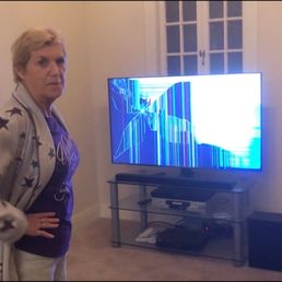 Bought my friend Kathy a TV to celebrate pride month with her and it came broken. Bought my friend Kathy a TV to celebrate pride month with her and it came broken.