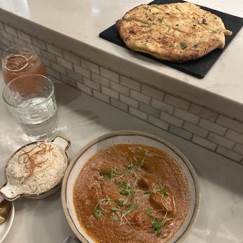 Karma Modern Indian - Chef Ajay's Butter Chicken and garlic naan - Indian Near Me - Washington, DC, District of Columbia Karma Modern Indian - Chef Ajay's Butter Chicken and garlic naan - Indian Near Me - Washington, DC, District of Columbia