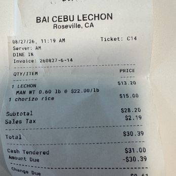 Bai Cebu Lechon - $15 for rice? - Filipino Near Me - Roseville, California
