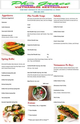 Menu photo 6 Pho Grace Vietnamese Restaurant Hammond, LA Menu photo 6 Pho Grace Vietnamese Restaurant Hammond, LA
