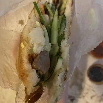 Vanessa's Dumpling House - 30. Sesame Pancake Sandwich with Peking Duck - Chinese Near Me - New York, New York Vanessa's Dumpling House - 30. Sesame Pancake Sandwich with Peking Duck - Chinese Near Me - New York, New York