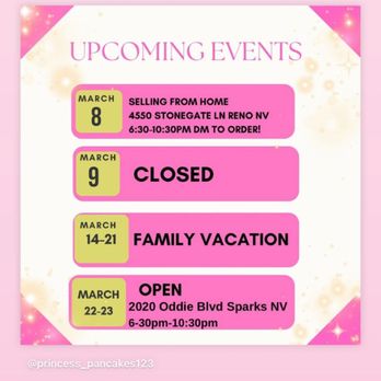 Princess Pancakes - Upcoming schedule. Follow their social media pages. - Desserts Near Me - Sparks, Nevada