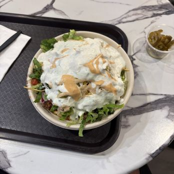 Nacho Bae - brown , , ground , black and pinto beans, cheese sauce,,, corn, tomato,, mild salsa, cheese, lettuce, and all of their sauces - Mexican Near Me - New Brunswick, New Jersey