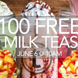 Teaholic Teahouse & Restaurant - Teaholic grand opening is THURSDAY June 6 at 10am! Free Milk Teas for the first 100 guests & BOGO drinks for the rest of the day!