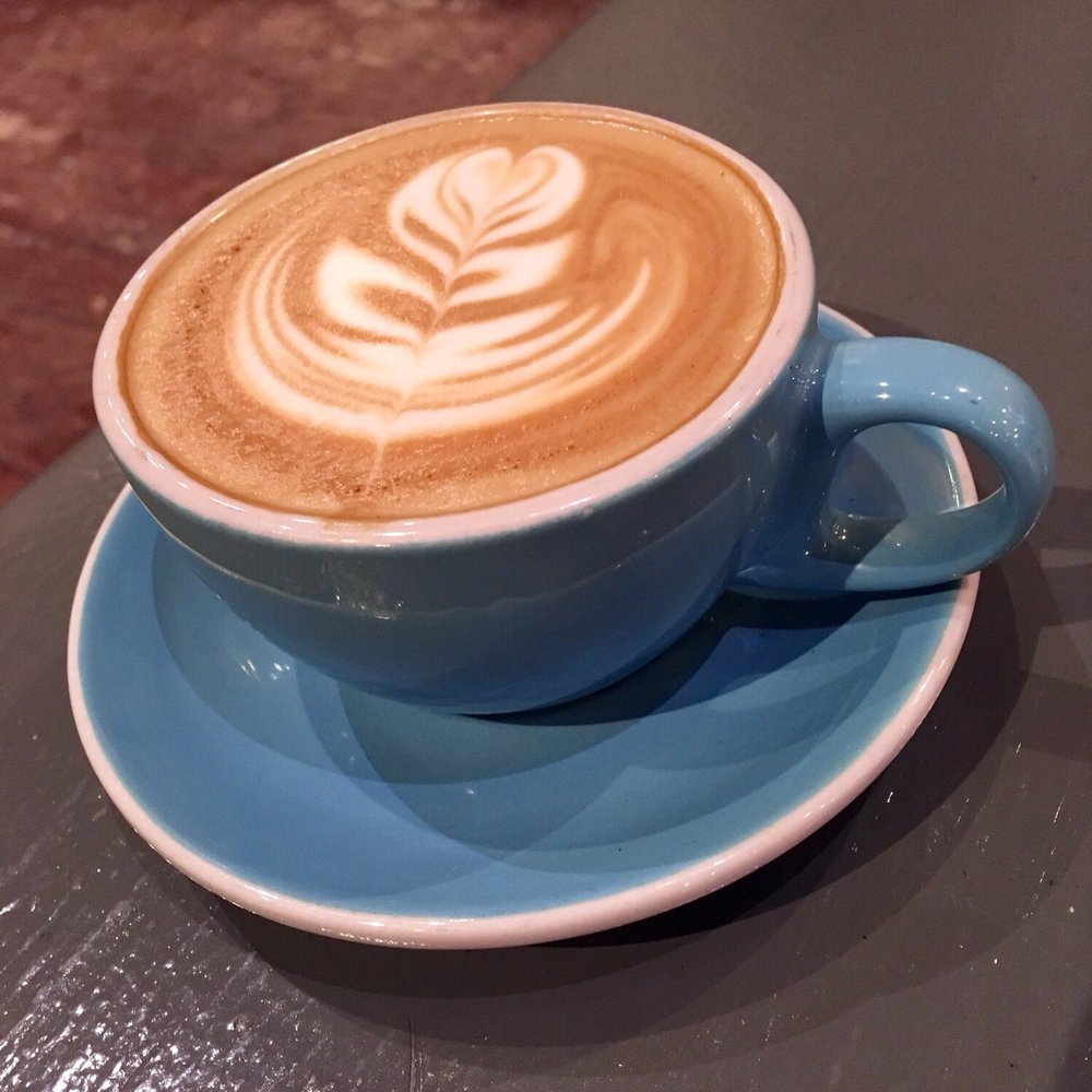 Cappuccino! The barista told me to take a picture because it's one of her better foam art jobs!