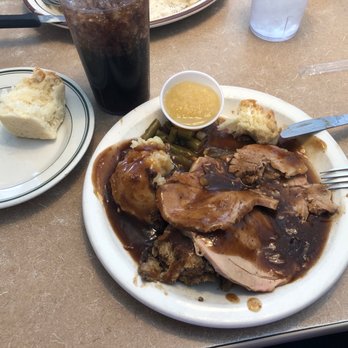 Norm's Cafe - Pork Dinner with dressing, green beans and mashed potatoes. - Diners Near Me - Twin Falls, Idaho Norm's Cafe - Pork Dinner with dressing, green beans and mashed potatoes. - Diners Near Me - Twin Falls, Idaho