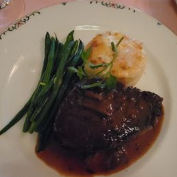 PAN ROASTED ANGUS FILET MIGNON  Potato Au Gratin, Black Truffle