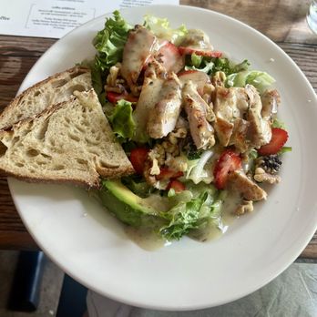 Frothy Monkey - Gail salad with grilled chicken and sourdough bread. - Coffee & Tea Near Me - Franklin, Tennessee