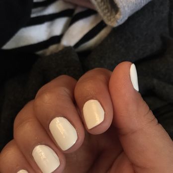 Classic Nails - This is a regular manicure! Looks like shit, shrinkage on the top coat and applied very unevenly - Nail Salons Near Me - Anaheim, California
