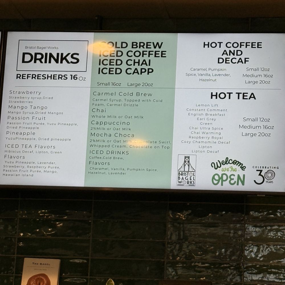 Bristol Bagel Works - Menu - Sandwiches Near Me - Bristol, Rhode Island