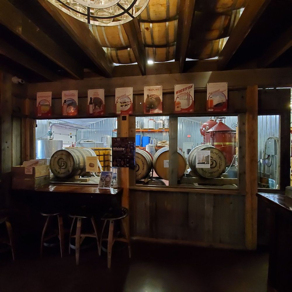 Glacier Distilling Company - Bar view of distillery - Beer, Wine & Spirits Near Me - Coram, Montana