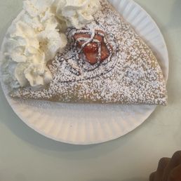 19. Nutella, Banana, Strawberries and Whipped Cream  Delicious crepe with mocha latte oat milk....top tier