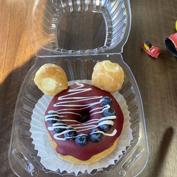 Donut Hub - Hibiscus donut with donut holes - mickey mouse :) - Donuts Near Me - Orange, California